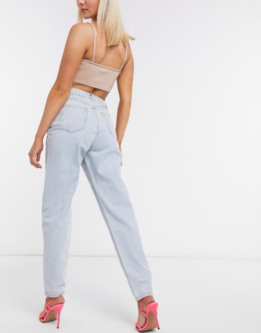 Missguided - Riot - Denim mom jeans met hoge taille in blauw - MBLUE, 2 van 4