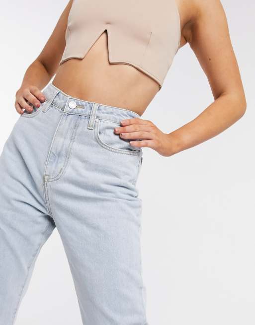 Missguided - Riot - Denim mom jeans met hoge taille in blauw - MBLUE, 3 van 4
