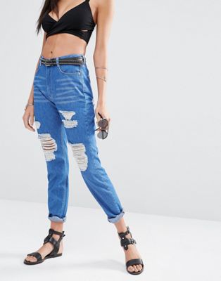 Missguided Riot High Rise Ripped Jean