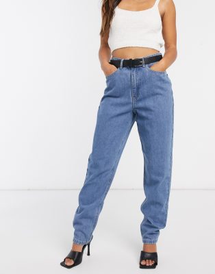 high waisted mom jeans blue