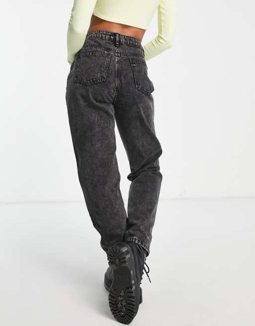 Missguided - Riot - Jeans med sømdetaljer i vasket sort, 2 af 4