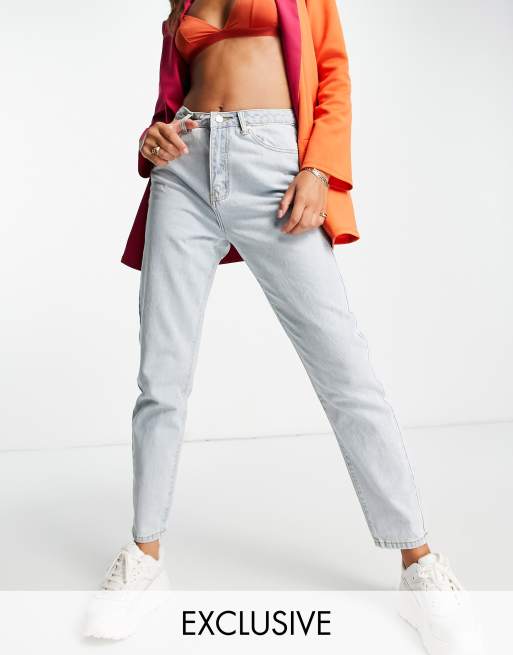 Missguided Riot Ljusblå Mom Jeans Mblue Asos 