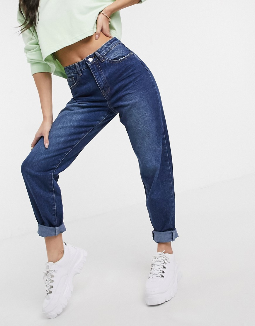 Missguided riot mom jeans in blue-Navy