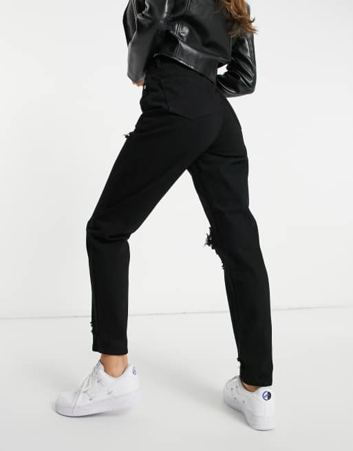 Missguided - Riot - Mom jeans neri con strappi, 2 di 4