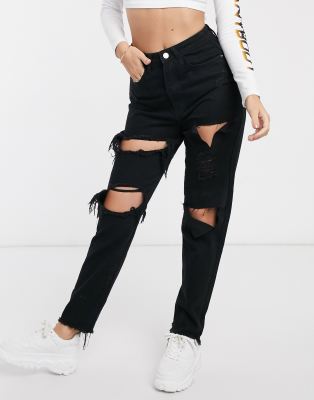 black ripped jeans missguided