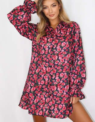 robe chemise a fleur