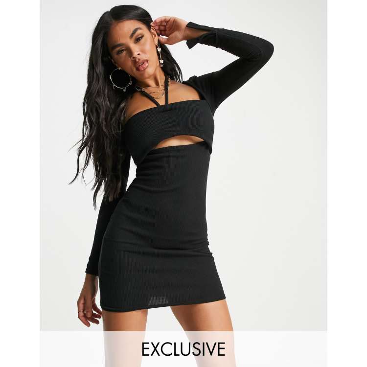 Missguided robe courte deals dos ouvert avec épaulettes