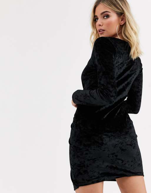 Robe noir en velour hot sale