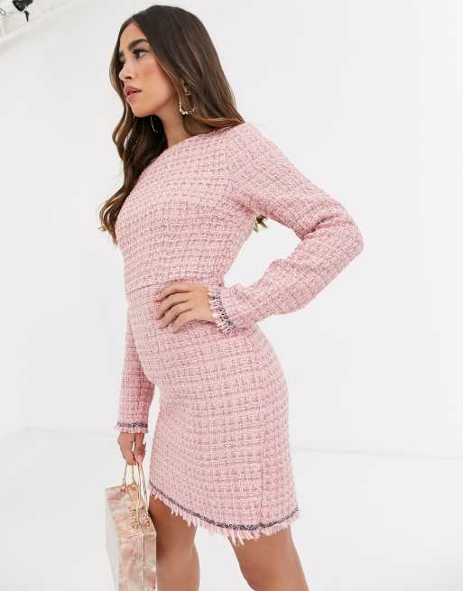 Robe tweed rose new arrivals