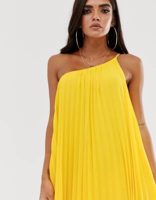 Missguided Robe longue asymétrique et plissée MoutardeJaune femme
