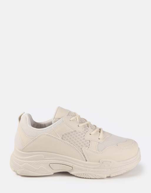 Missguided – Robuste Sneaker in Sand