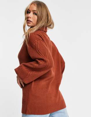 cable roll neck jumper