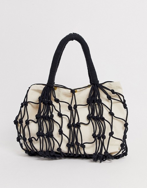 Missguided rope detail canvas bag