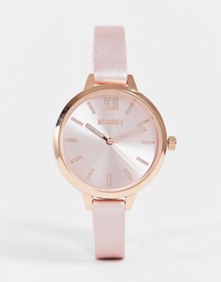 Missguided rose gold watch with sparky strap