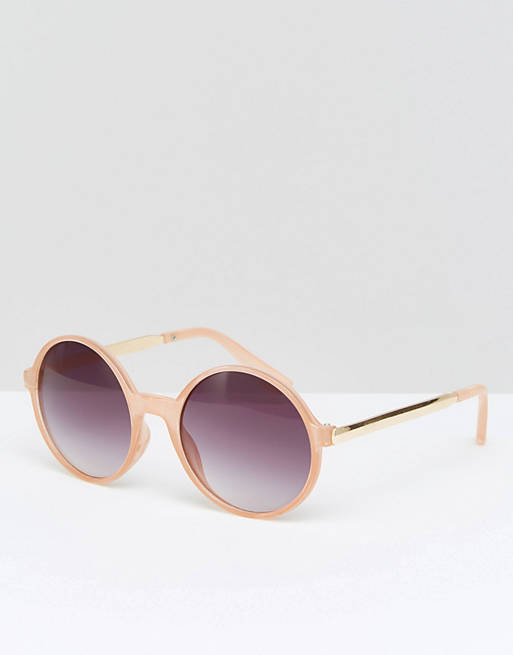 Missguided Round Frame Sunglasses in Pink