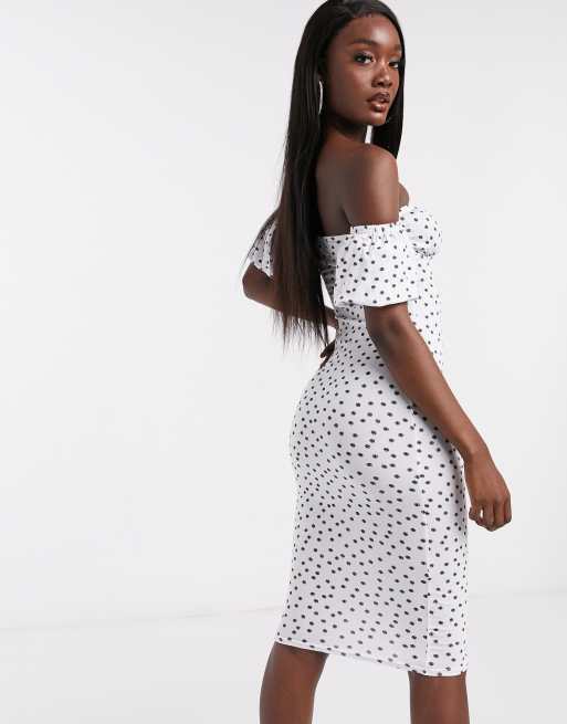 Missguided white hotsell polka dot dress