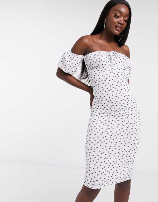 Missguided black sale polka dot dress