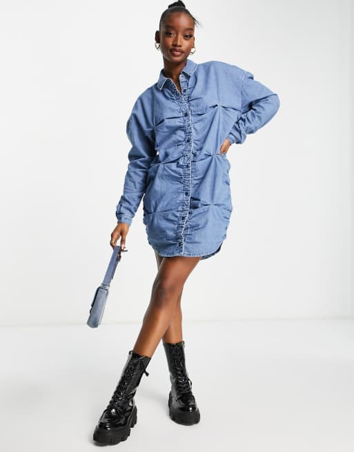 Denim shirt hot sale dress missguided