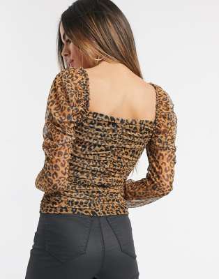 asos leopard top