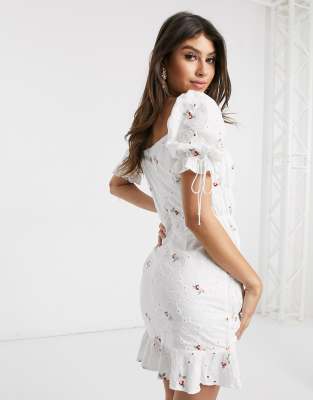 asos white dress with flowers