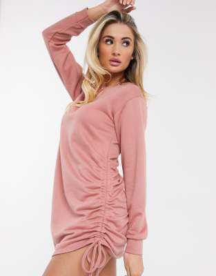 ruched jumper dress