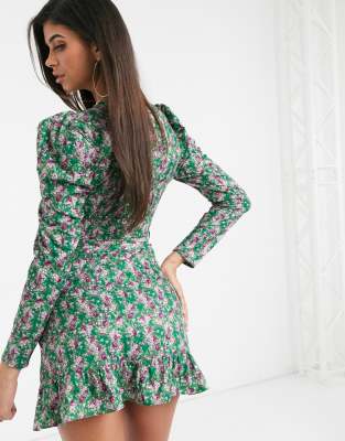 puff sleeve tea dress
