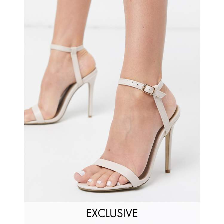 Missguided Sandales minimalistes talons Beige ASOS