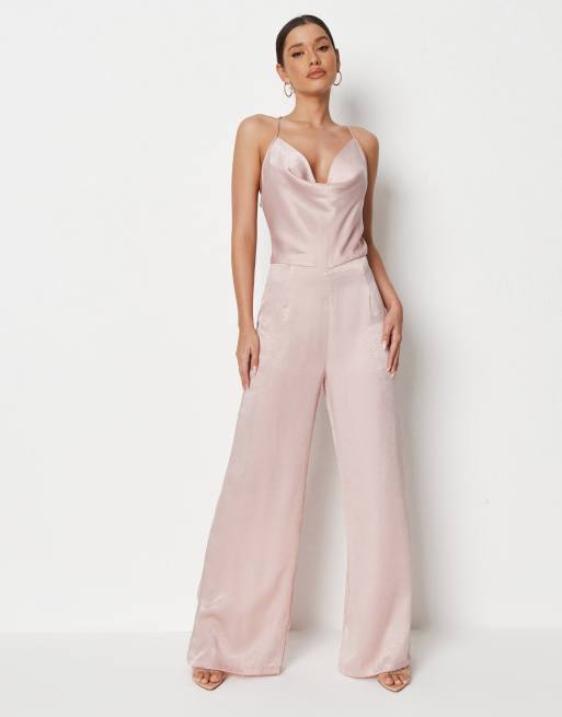 Missguided store satin jumpsuit