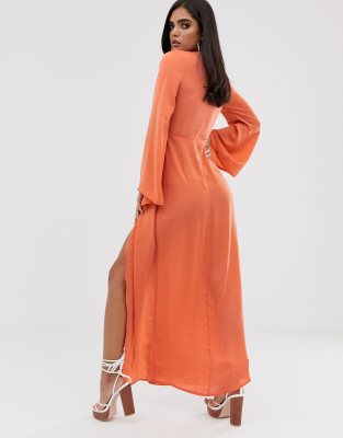 asos peach maxi dress