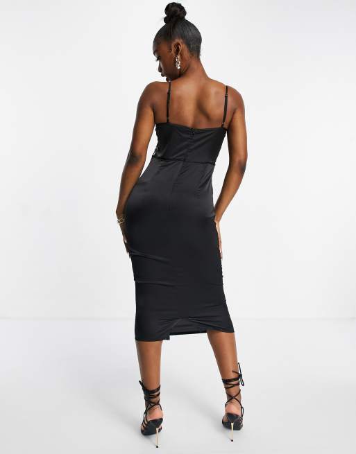 Missguided black clearance satin dress