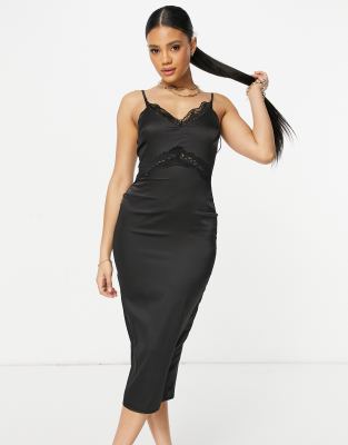 missguided black silk dress