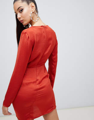 rust shift dress