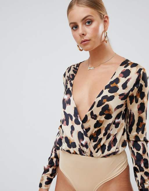 Missguided leopard deals bodysuit