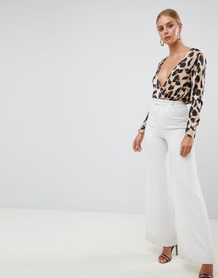 leopard print wrap bodysuit