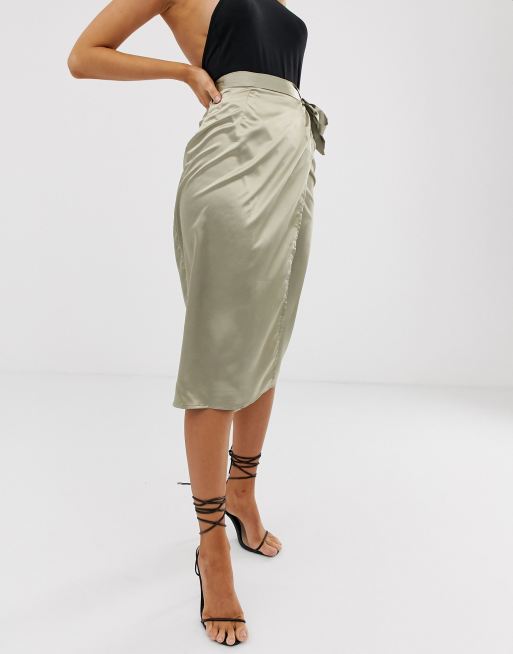 Satin midi clearance skirt missguided