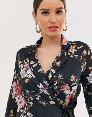 floral wrap shirt