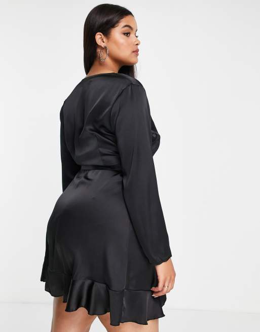 missguided satin wrap dress Missguided | Dresses | Missguided Khaki Textured Satin Collar Wrap Ruched  Shift Dress