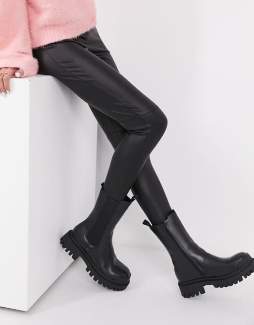 Missguided – Schwarze, klobige Ankle-Boots ASOS