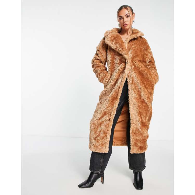 Missguided longline borg coat best sale