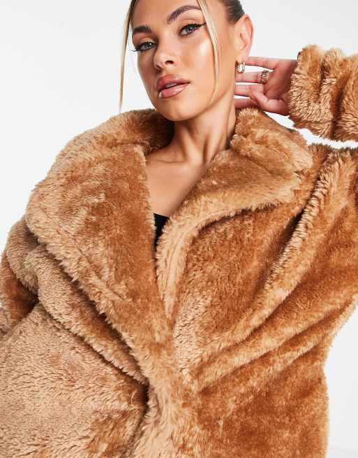 Missguided borg 2025 teddy coat