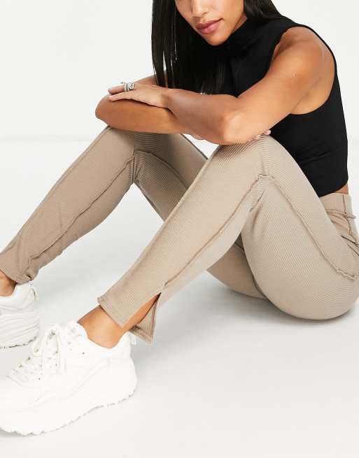 Split legging online beige