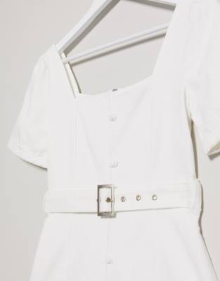 missguided white denim dress