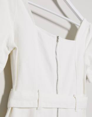 white denim mini dress