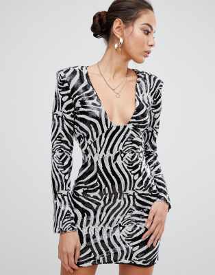 zebra sequin dress