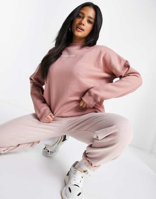 Missguided set oversized sweatshirt in mauve