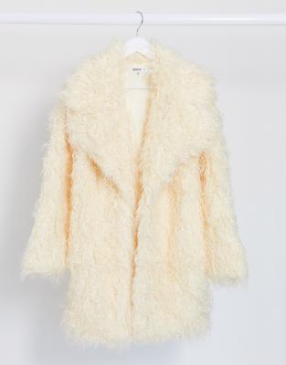 white shaggy jacket