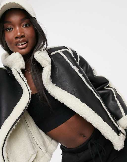 Missguided on sale shearling jacket