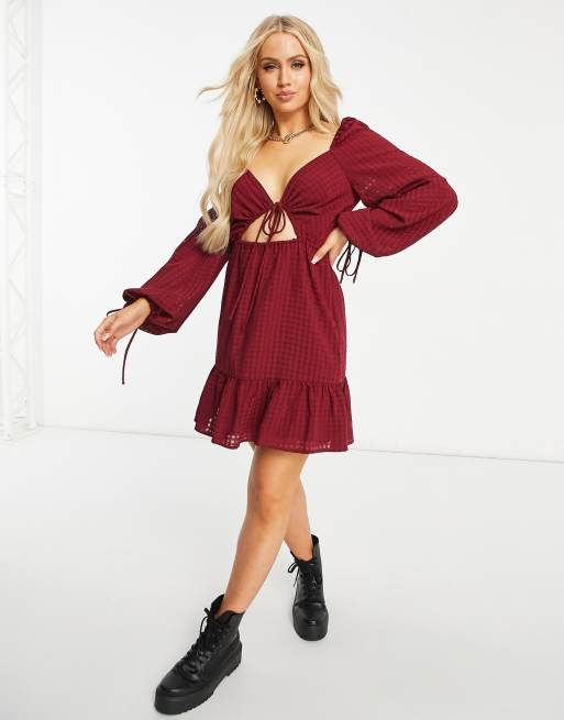 Missguided burgundy outlet dress