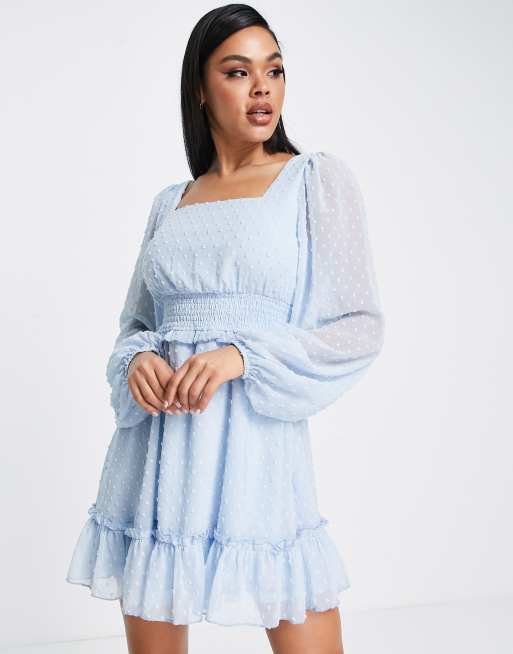 Long sleeve store baby blue dress