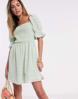 shirred skater dress